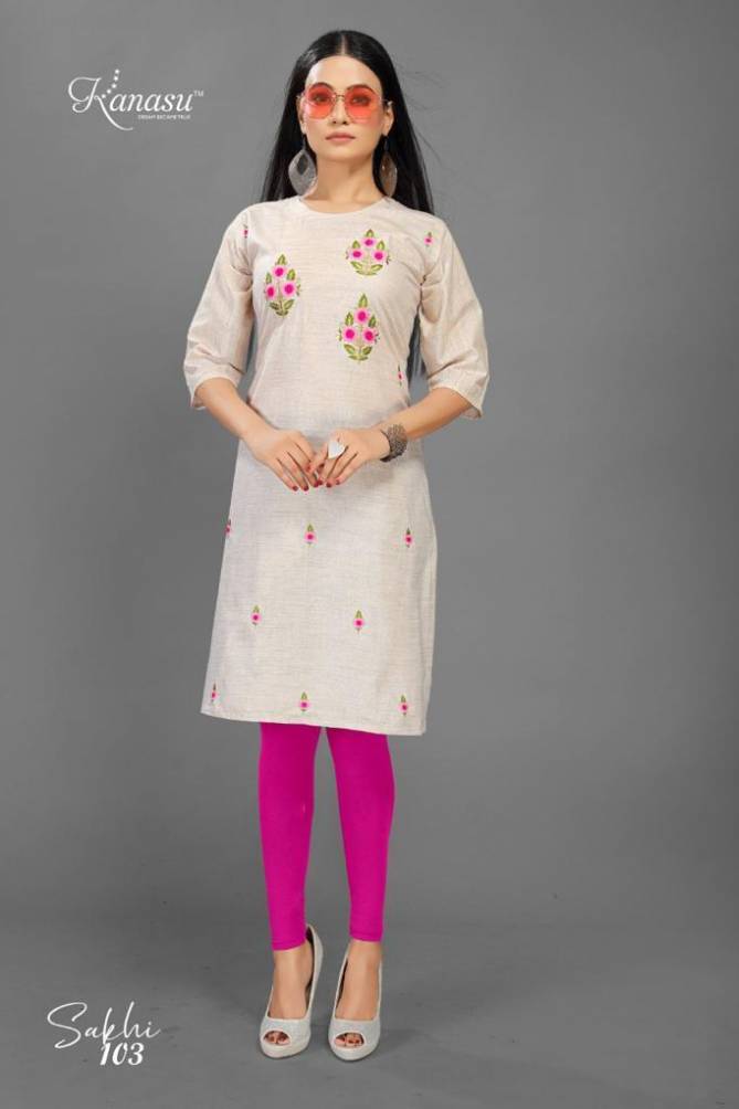 Kanasu Sakhi Latest Regular Wear Khadi Printed Kurti Collection